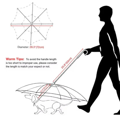 Detachable Clear Pet Dog Umbrellas C-Shape Handle with Leash Doggy Poncho Adjustable Rainproof Raincoat for Dogs Pet Supplies
