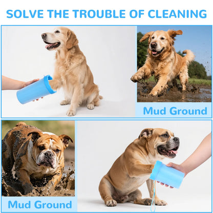 Large & Meduim Dog Paw Cleaner Cup, Portable Paw Washer for Dogs and Pets, Blue