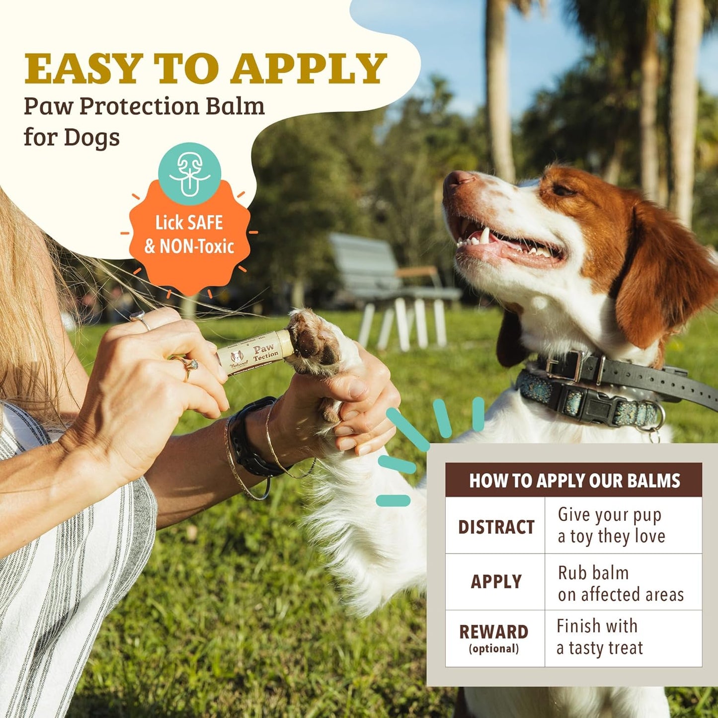 Pawtection Balm for Hot Pavement, Dry Cracked Dog Paws, and Rough Terrain - Safe, Non-Toxic, and Lick Safe - Protects Paws with Natural Ingredients, 0.15 Oz Stick