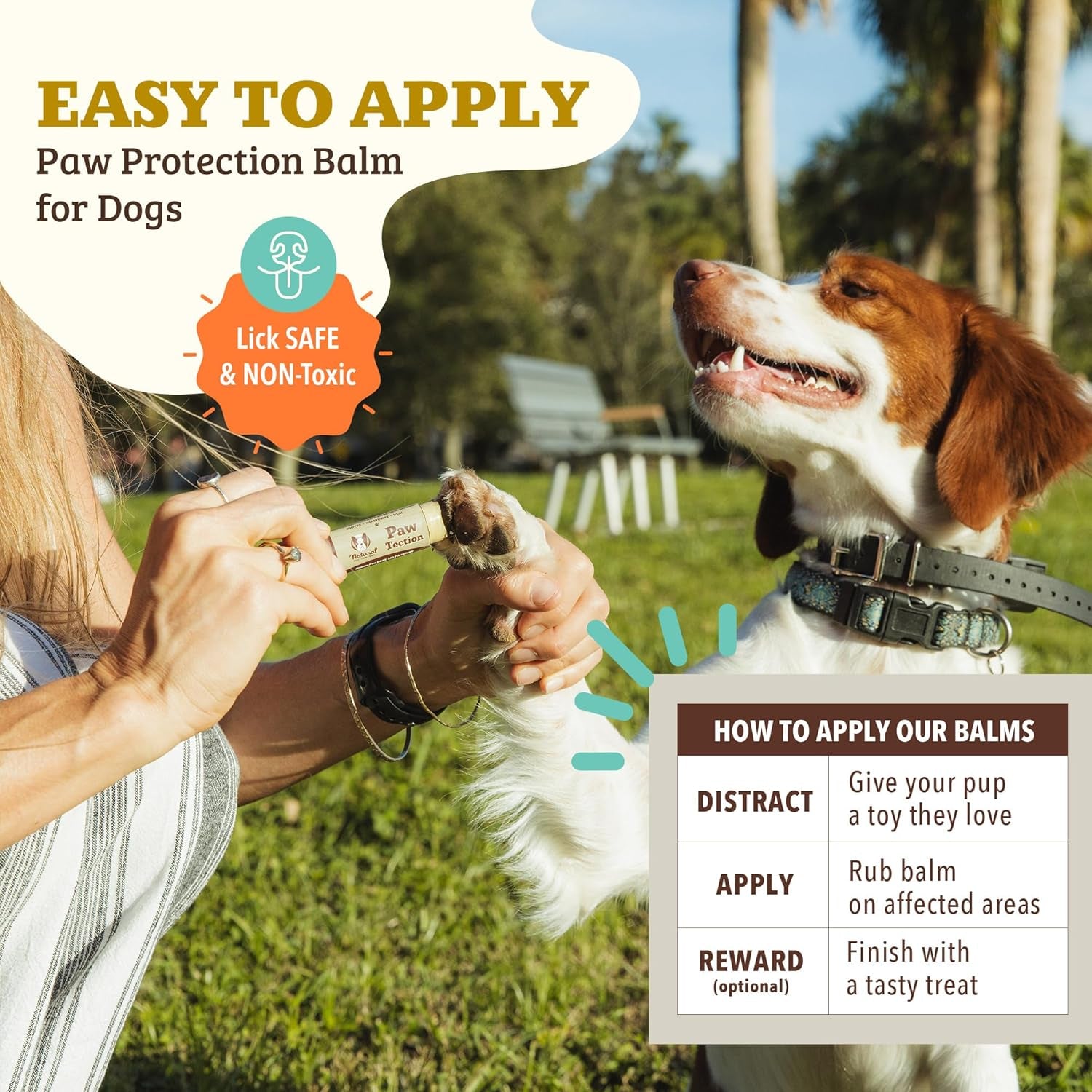 Pawtection Balm for Hot Pavement, Dry Cracked Dog Paws, and Rough Terrain - Safe, Non-Toxic, and Lick Safe - Protects Paws with Natural Ingredients, 0.15 Oz Stick