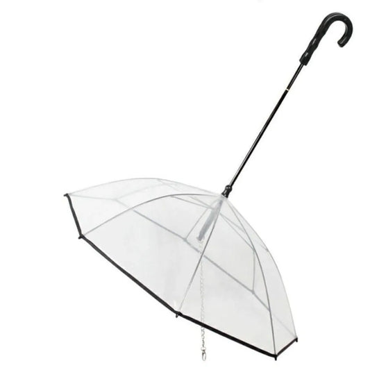 Detachable Clear Pet Dog Umbrellas C-Shape Handle with Leash Doggy Poncho Adjustable Rainproof Raincoat for Dogs Pet Supplies