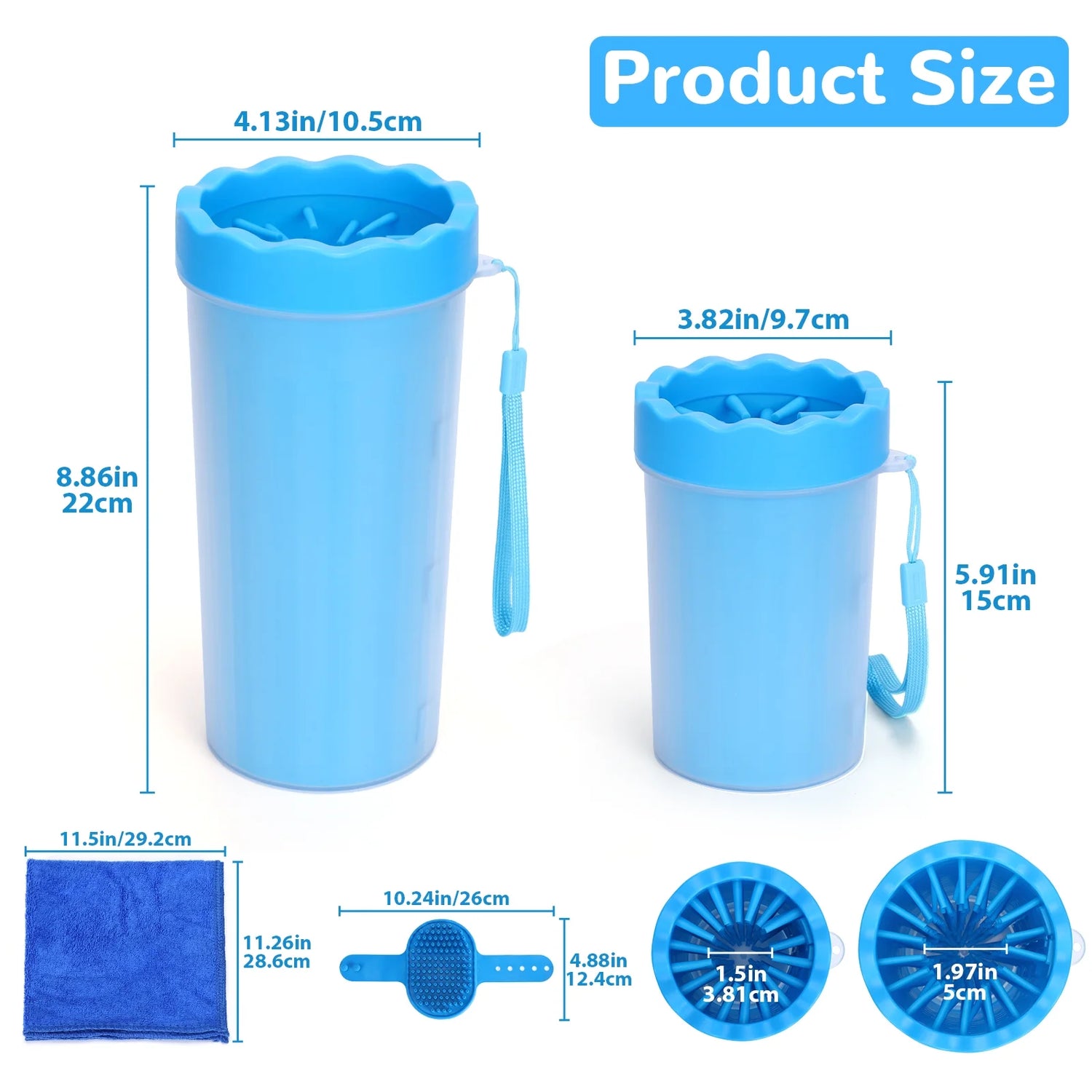 Large & Meduim Dog Paw Cleaner Cup, Portable Paw Washer for Dogs and Pets, Blue