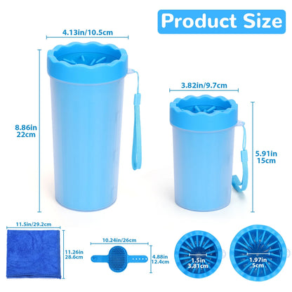 Large & Meduim Dog Paw Cleaner Cup, Portable Paw Washer for Dogs and Pets, Blue