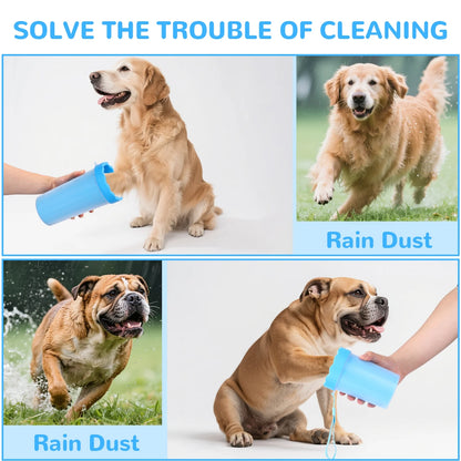 Large & Meduim Dog Paw Cleaner Cup, Portable Paw Washer for Dogs and Pets, Blue