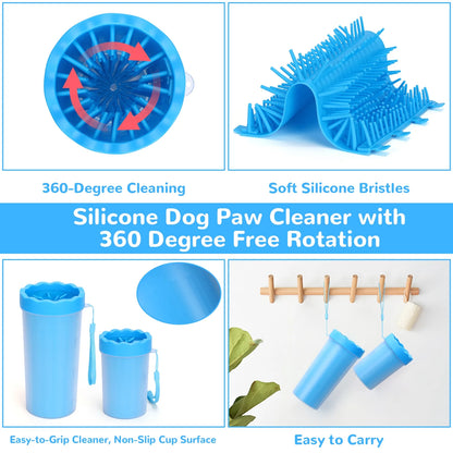 Large & Meduim Dog Paw Cleaner Cup, Portable Paw Washer for Dogs and Pets, Blue