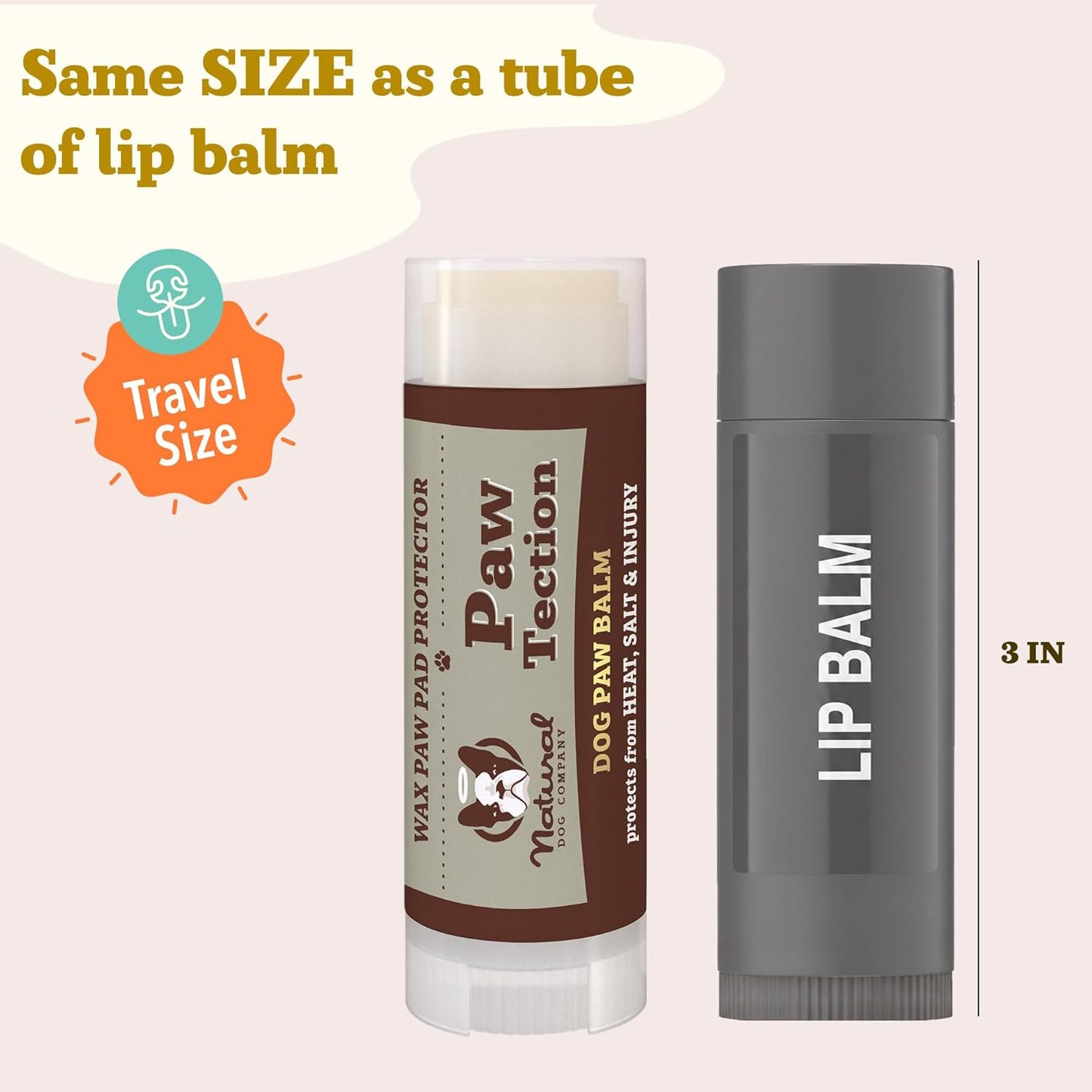 Pawtection Balm for Hot Pavement, Dry Cracked Dog Paws, and Rough Terrain - Safe, Non-Toxic, and Lick Safe - Protects Paws with Natural Ingredients, 0.15 Oz Stick